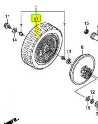 Rad hinten mit Antrieb 